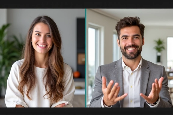 A client and nutritionist engaged in a video call, showing a supportive and interactive follow-up session.